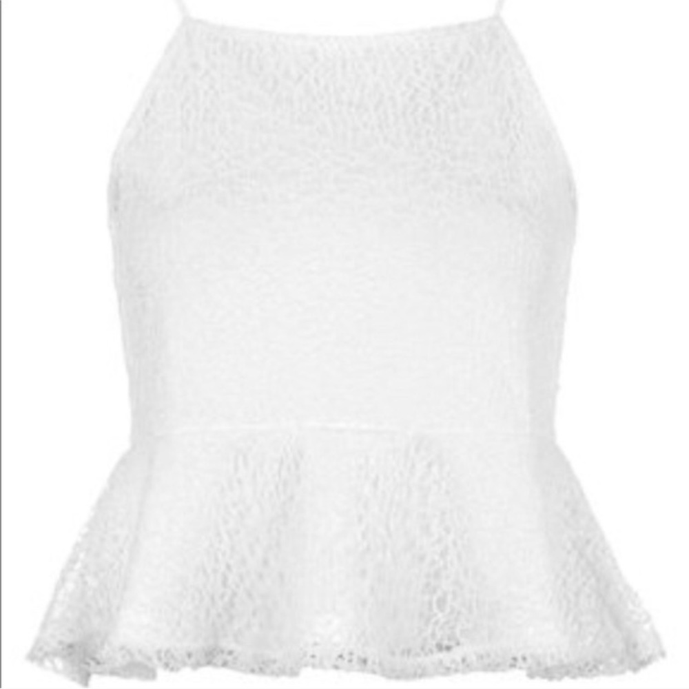Topshop Peplum Lace Top